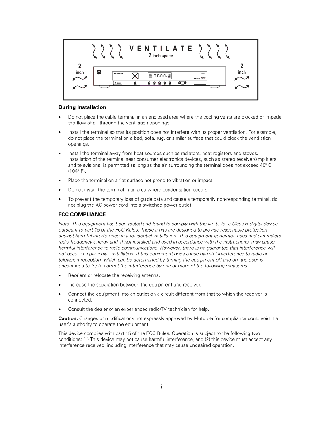 Motorola DCH6200 operation manual N T I L a T E 