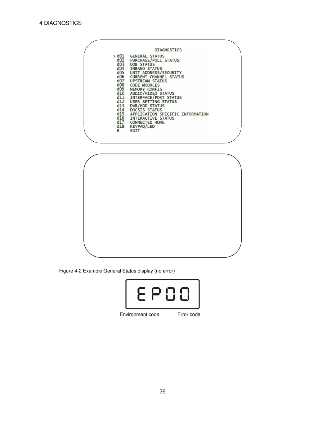 Motorola DCH6416 installation manual Diagnostics 