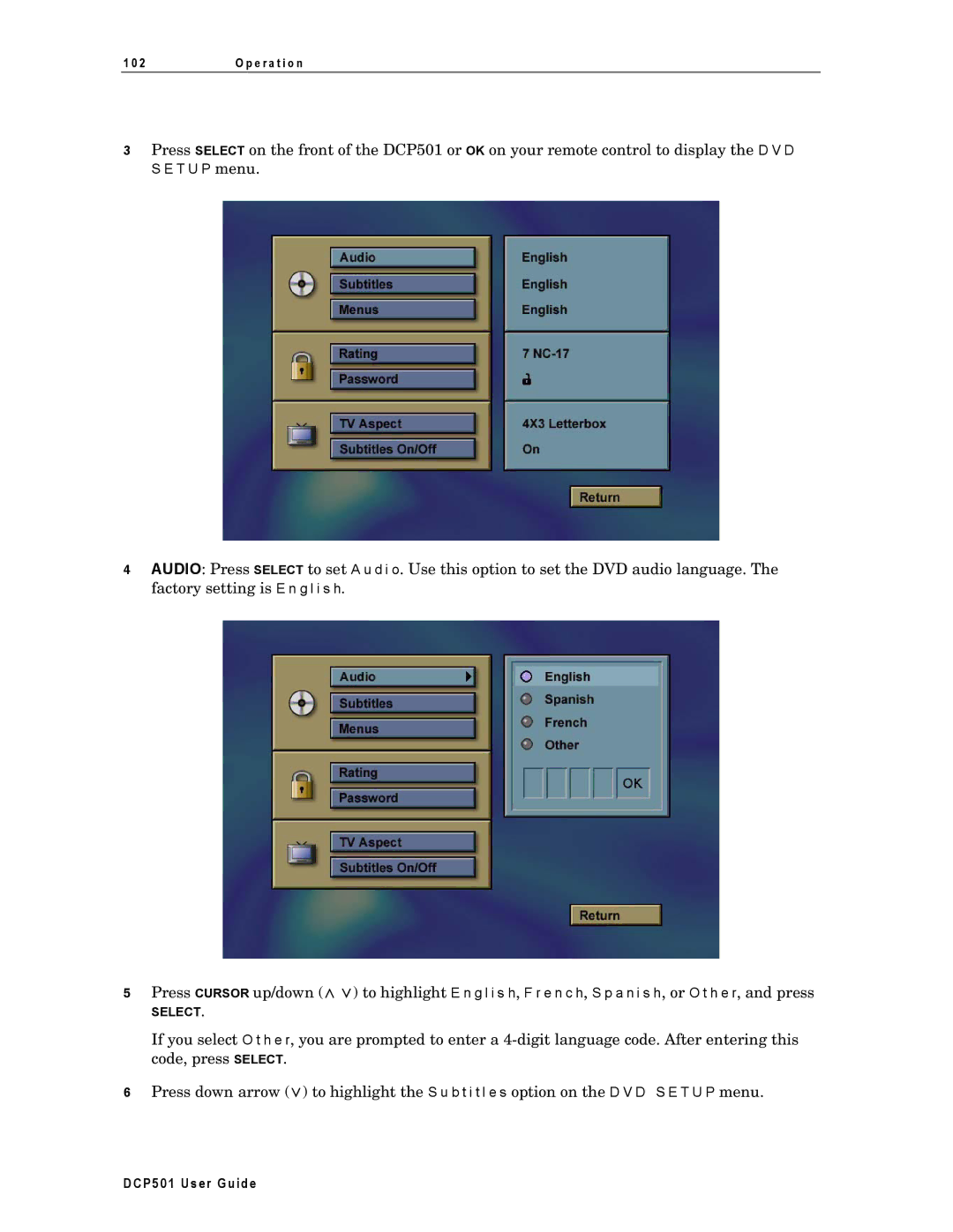 Motorola DCP501 manual Select 