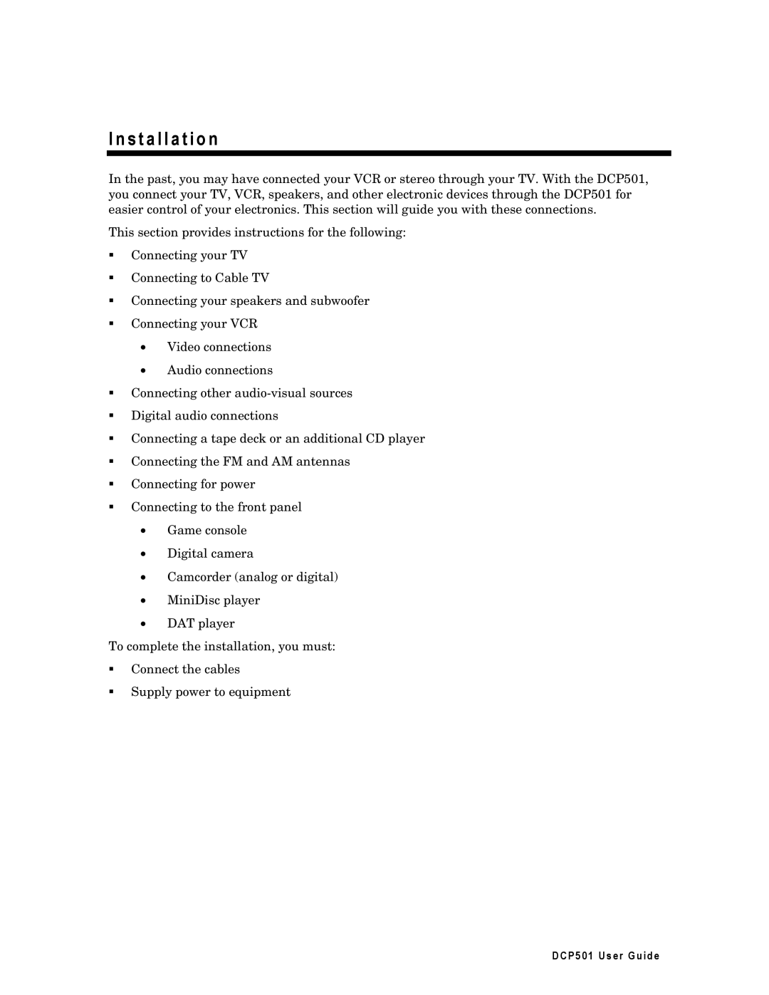 Motorola DCP501 manual Installation 