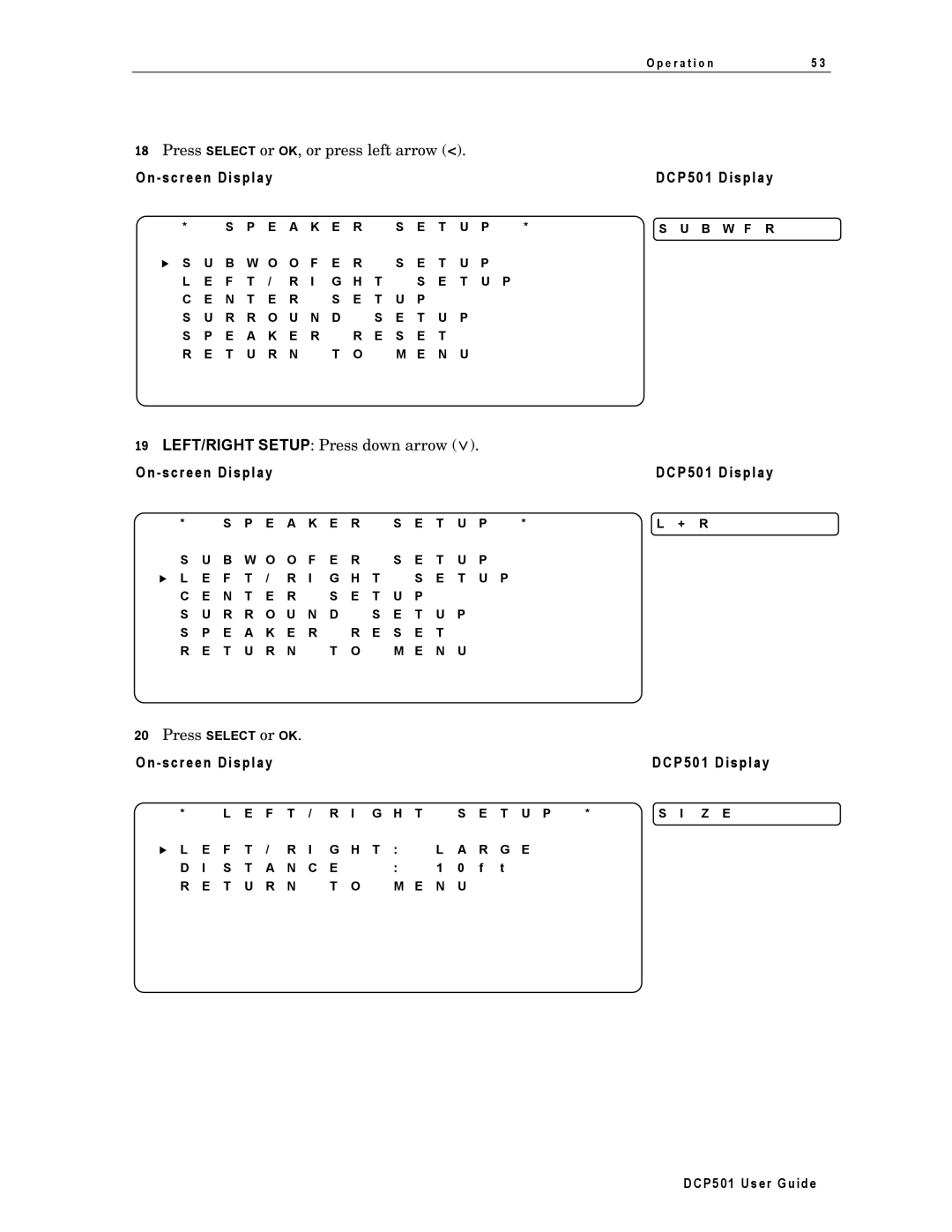 Motorola DCP501 manual Press Select or OK, or press left arrow 