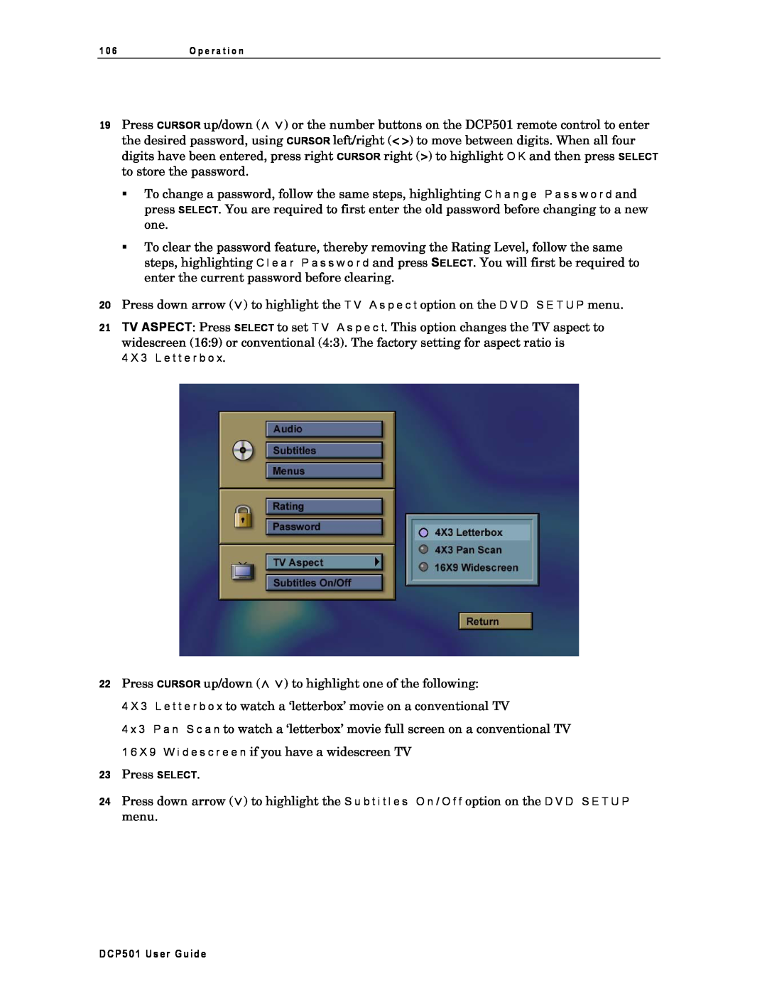Motorola DCP501 manual 23Press SELECT 