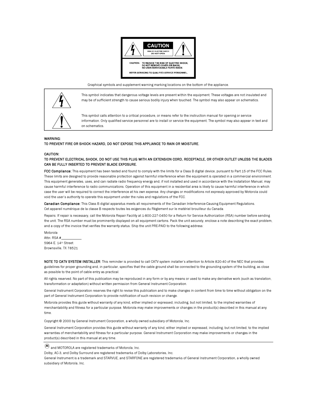 Motorola DCT 2000 installation manual 