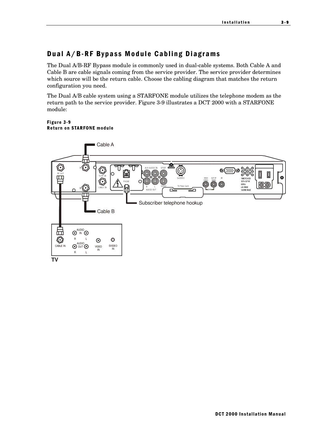 Motorola DCT 2000 installation manual Return on Starfone module 