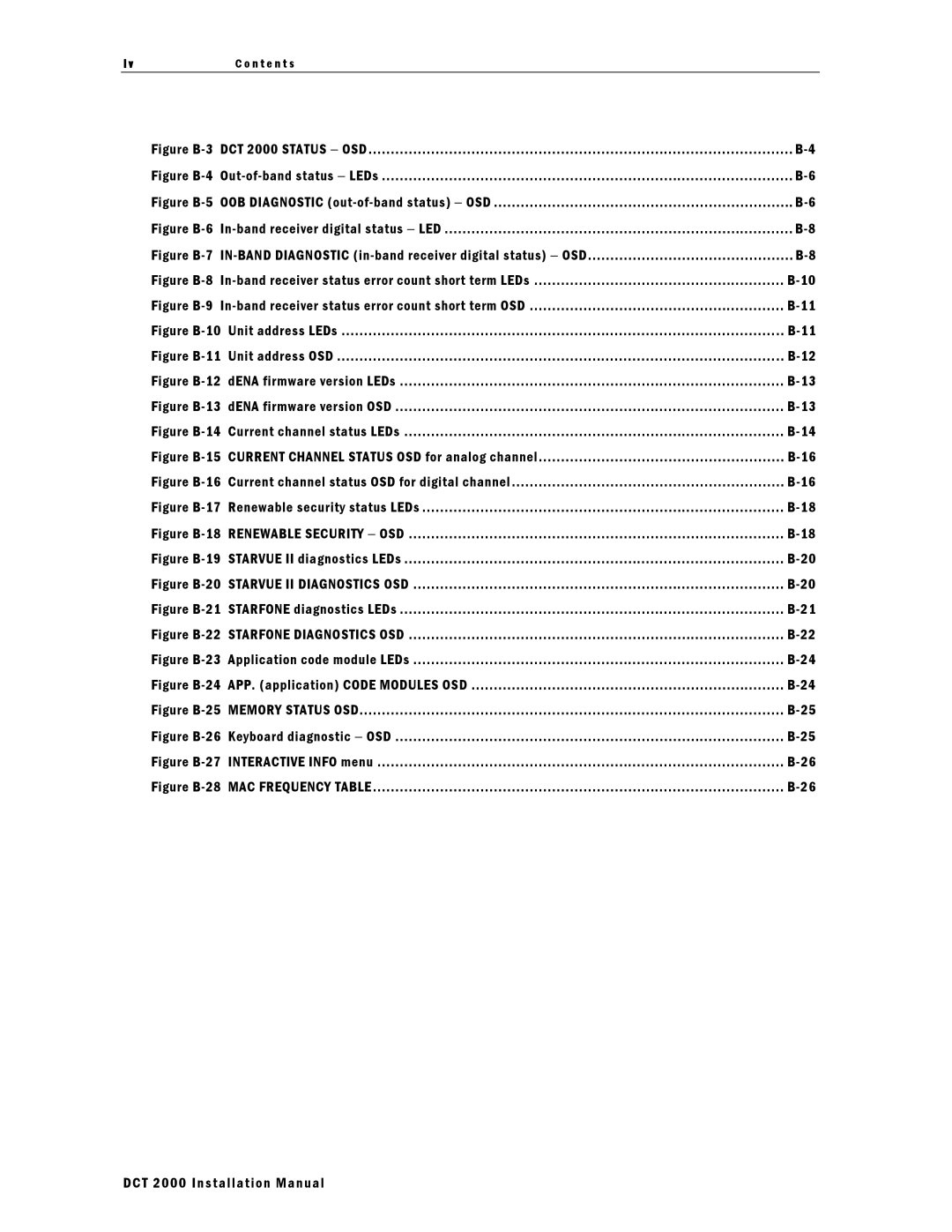 Motorola installation manual Figure B-3 DCT 2000 Status − OSD 