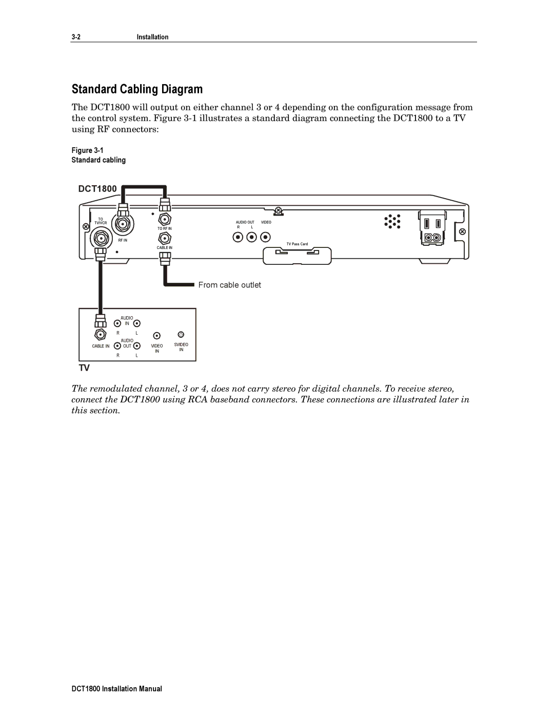 Motorola DCT1800 installation manual Standard Cabling Diagram, Standard cabling 