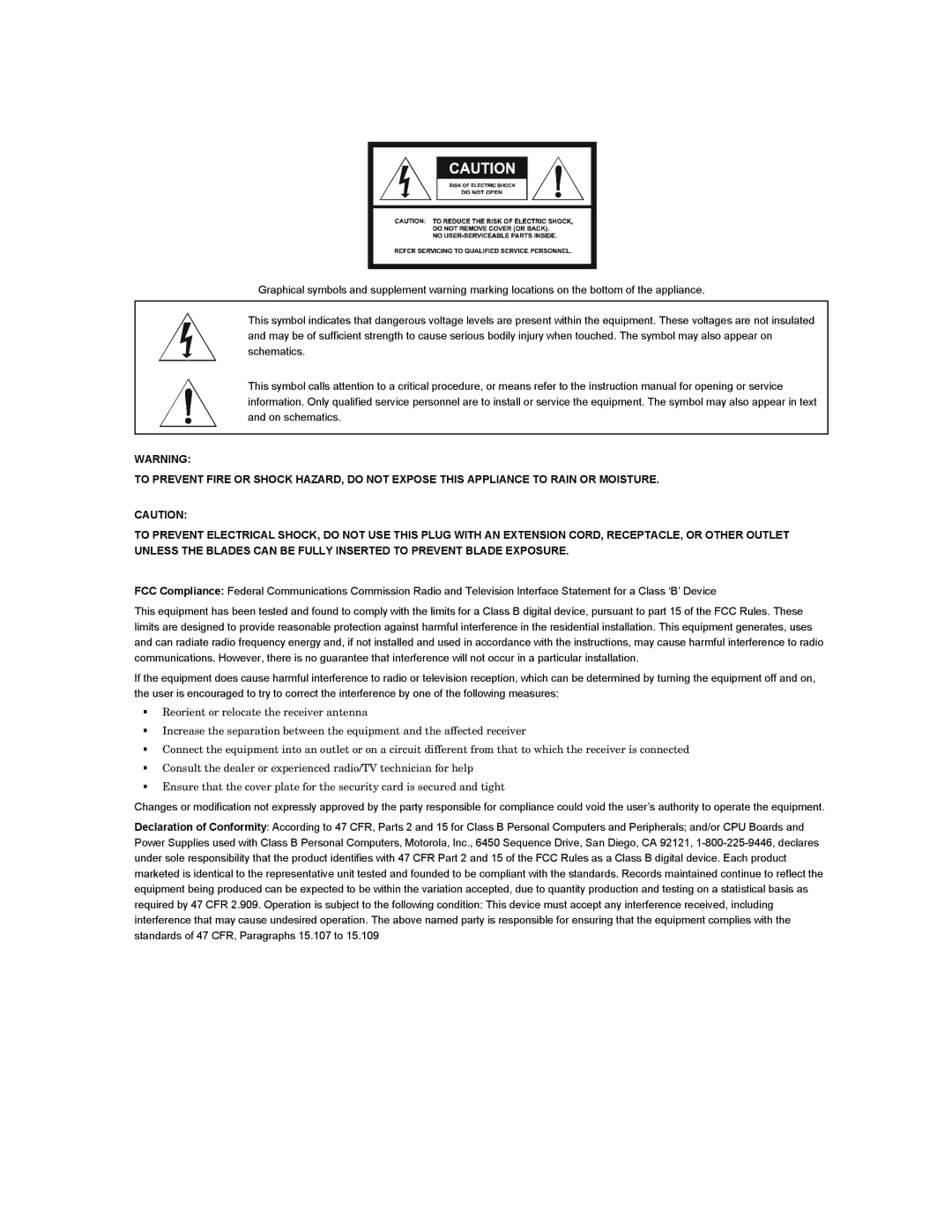 Motorola DCT1800 installation manual 