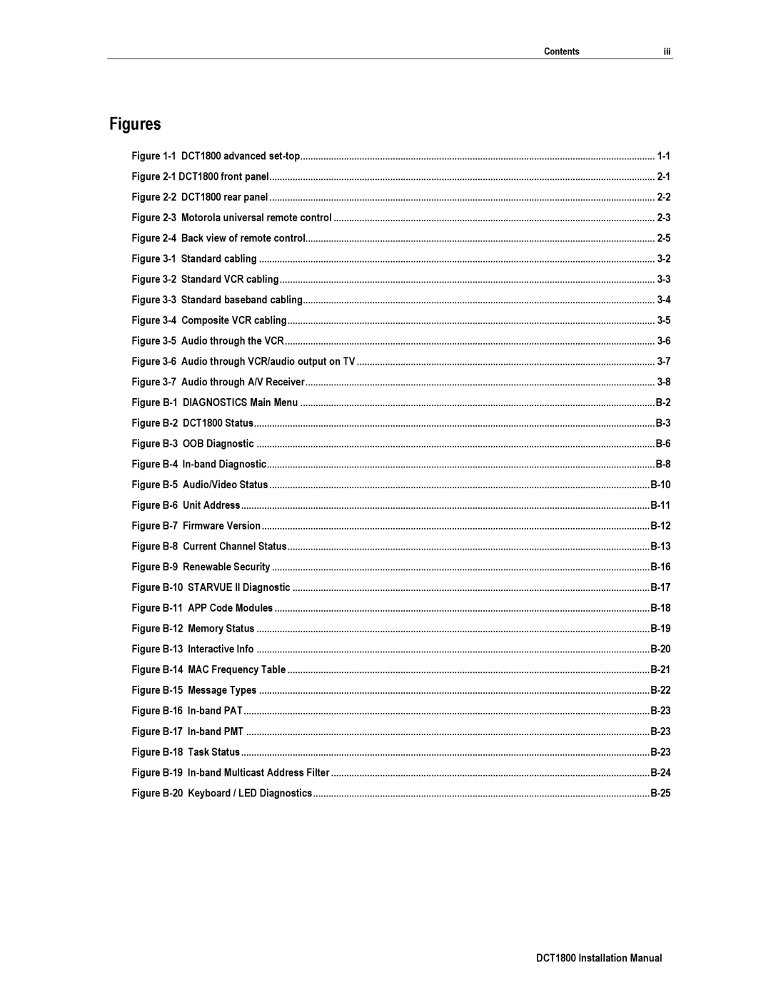 Motorola DCT1800 installation manual Figures 