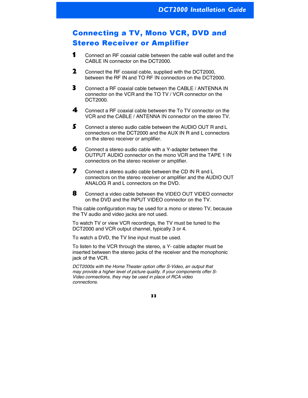 Motorola DCT2000 manual 