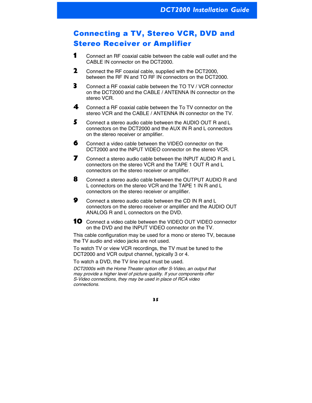 Motorola DCT2000 manual 