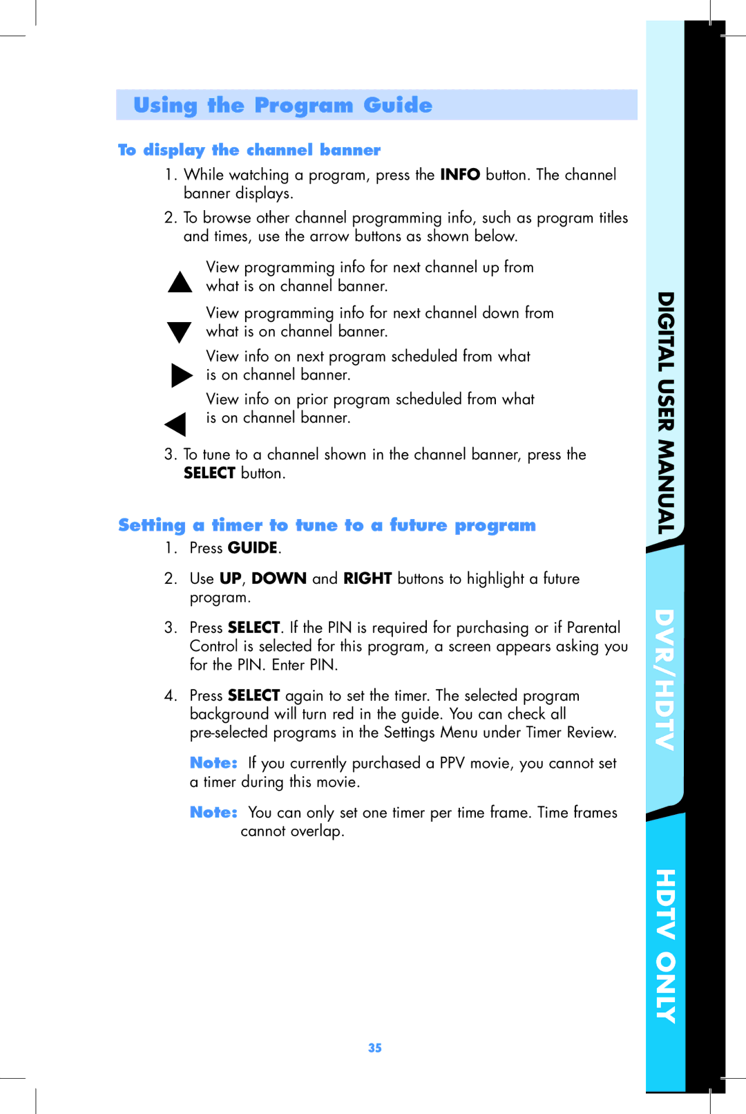 Motorola DCT2500, DCT2000 user manual Setting a timer to tune to a future program, To display the channel banner 