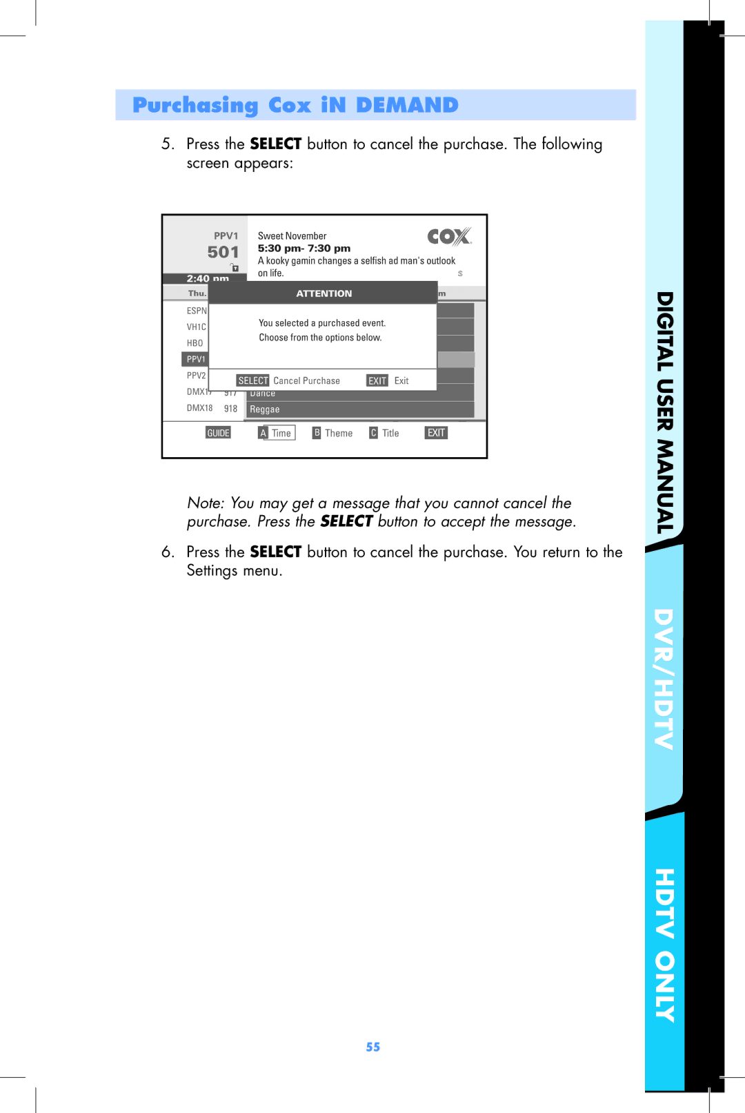 Motorola DCT2500, DCT2000 user manual DVR/HDTV Hdtv only 