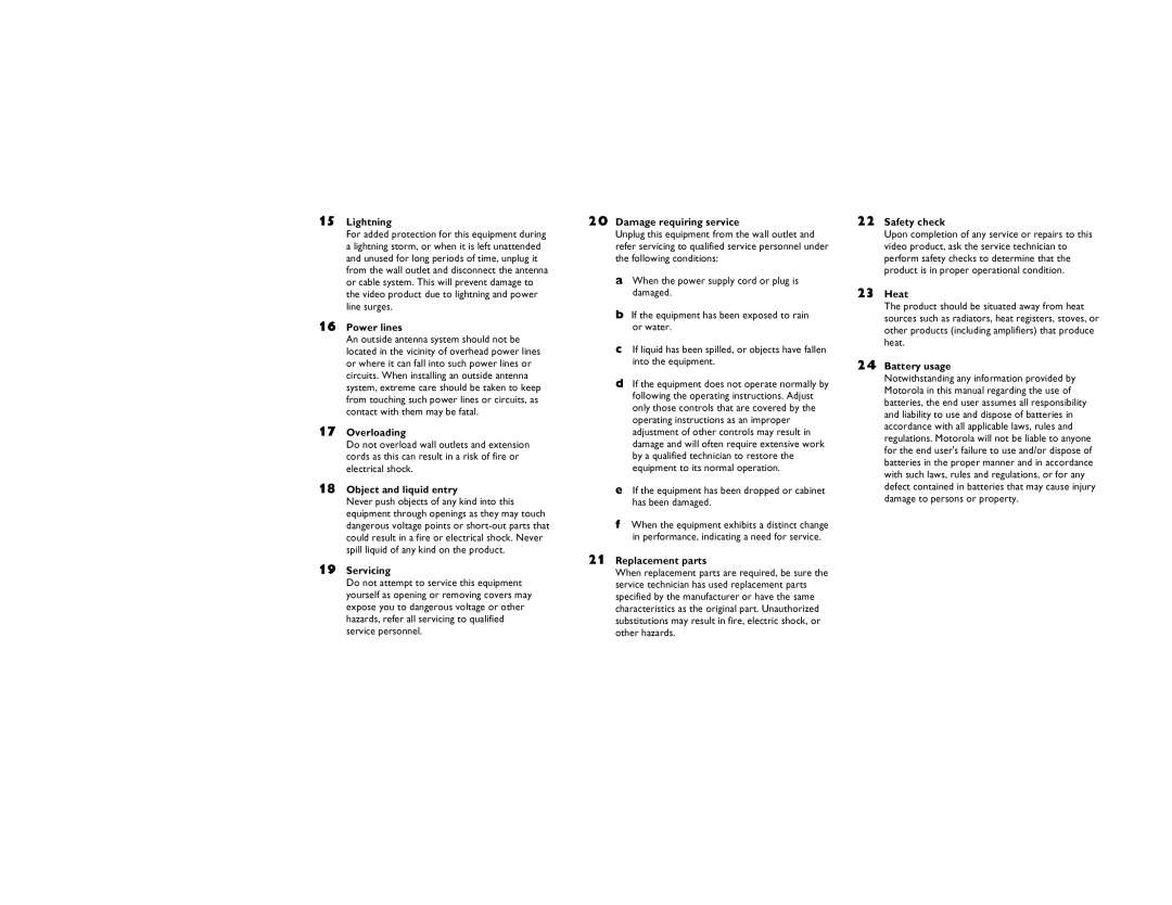 Motorola DCT2500 manual ~= tÜÉå=íÜÉ=éçïÉê=ëìééäó=ÅçêÇ=çê=éäìÖ=áë= Ç~ã~ÖÉÇK= 