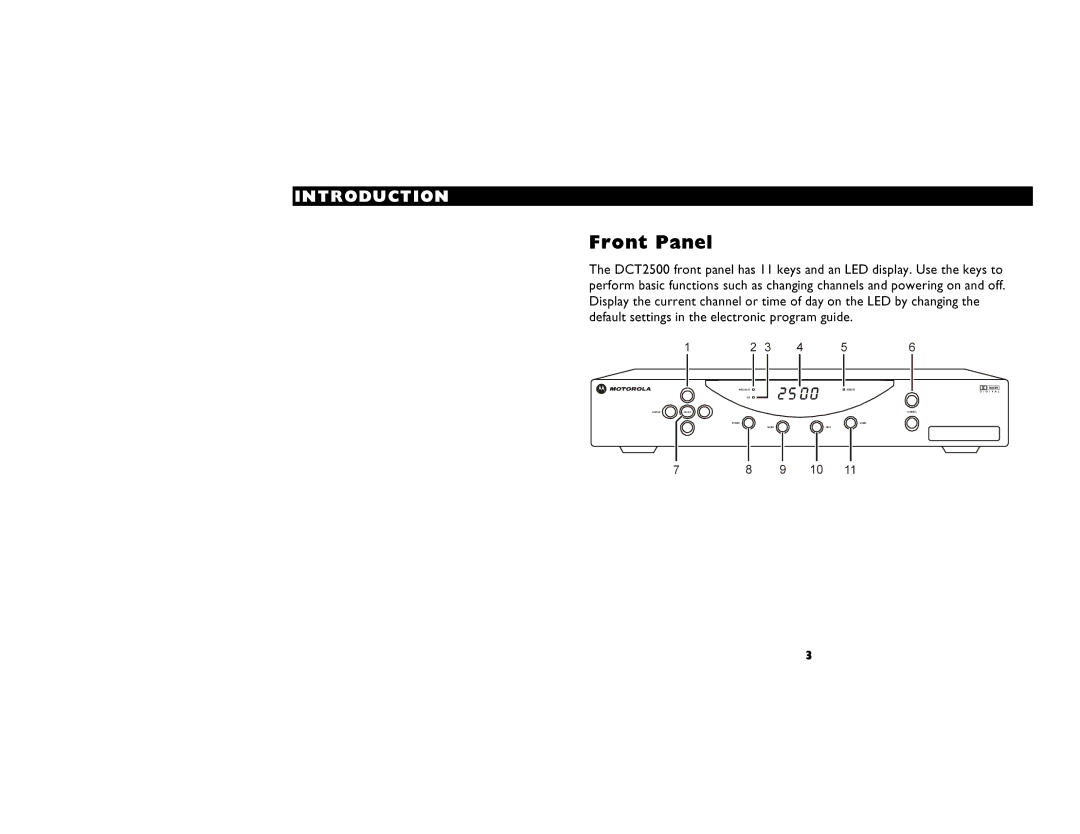 Motorola DCT2500 manual Cêçåí=m~åÉä=, ÇÉÑ~ìäí=ëÉííáåÖë=áå=íÜÉ=ÉäÉÅíêçåáÅ=éêçÖê~ã=ÖìáÇÉK= 