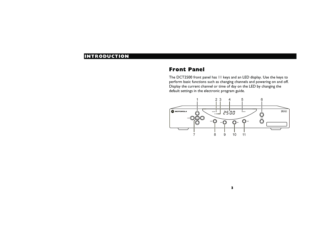 Motorola DCT2500 manual Cêçåí=m~åÉä=, ÇÉÑ~ìäí=ëÉííáåÖë=áå=íÜÉ=ÉäÉÅíêçåáÅ=éêçÖê~ã=ÖìáÇÉK= 