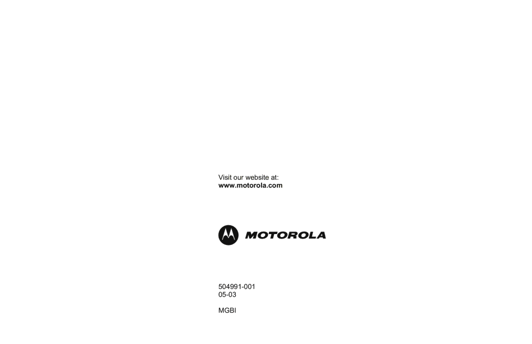 Motorola DCT2500 manual Mgbi 