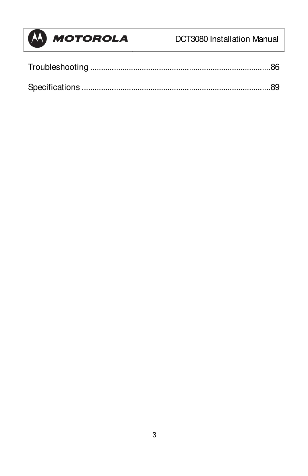 Motorola DCT3080 manual Troubleshooting 