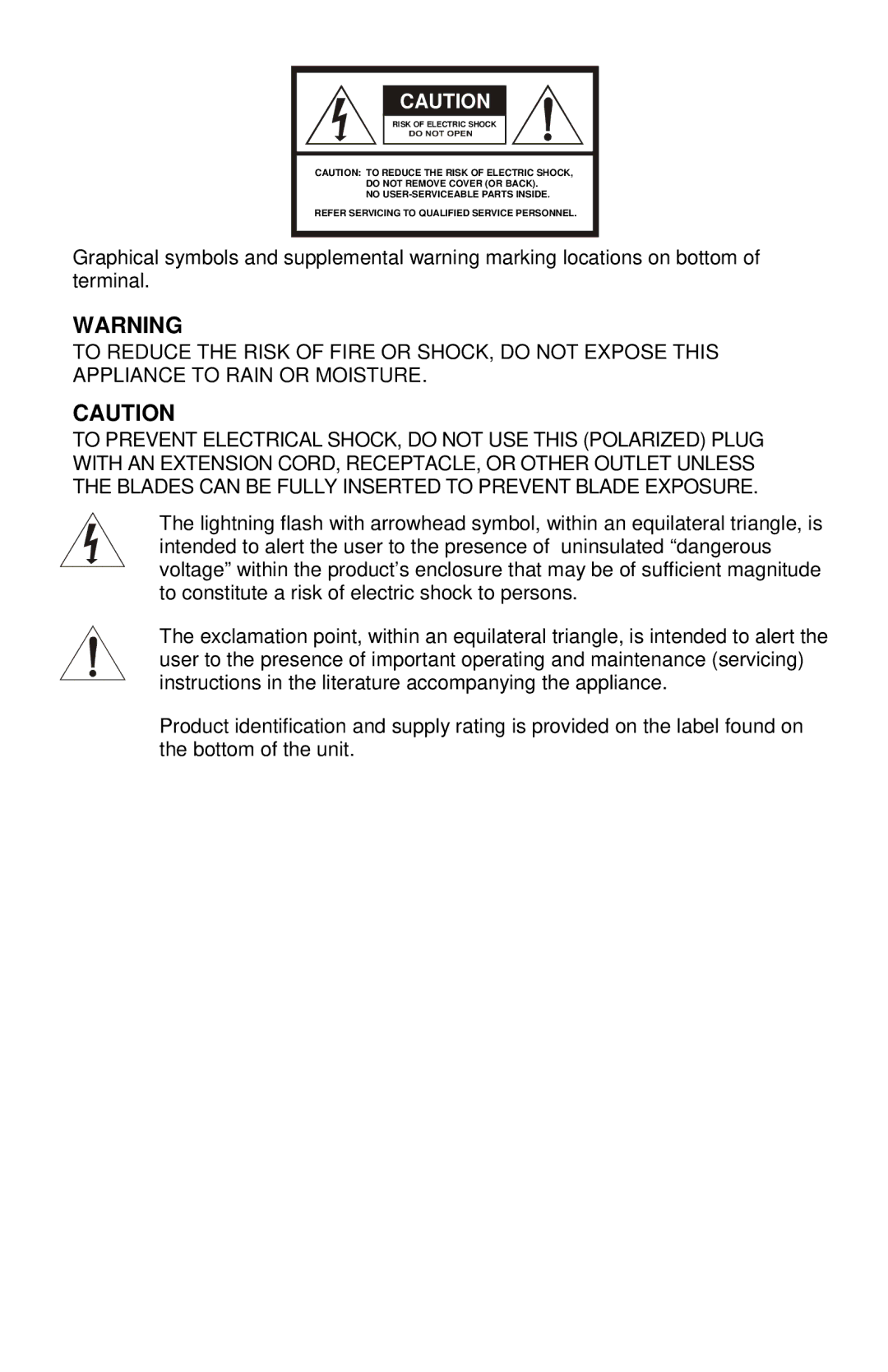 Motorola DCT3400 Series manual Risk of Electric Shock 