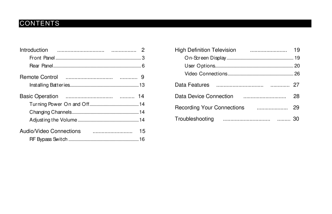 Motorola DCT5100 manual Contents 