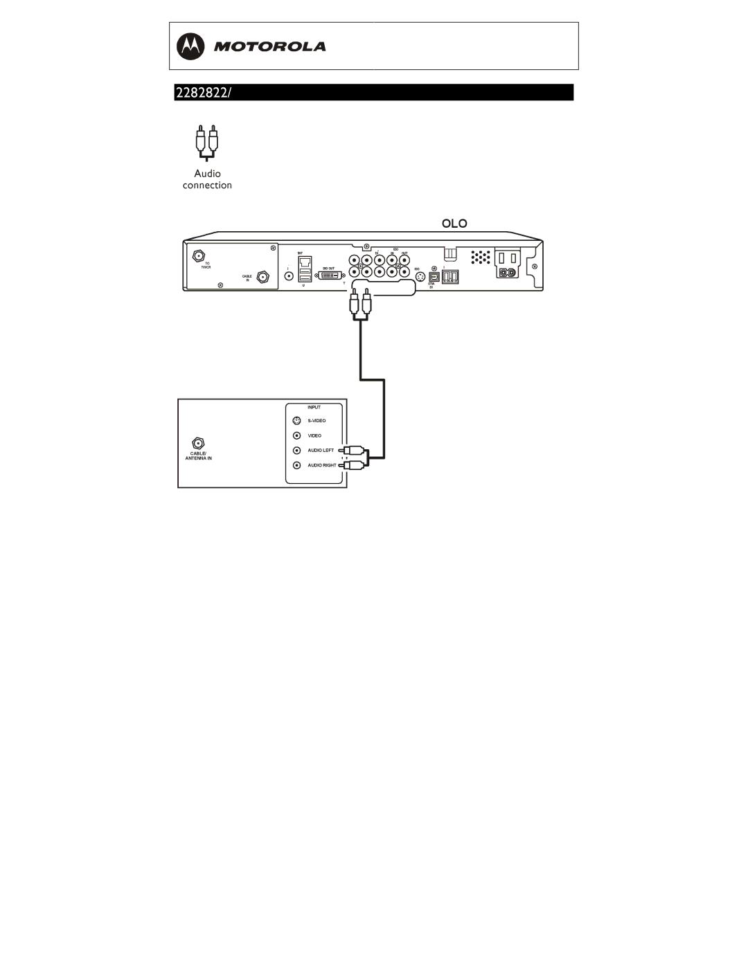 Motorola DCT6208, DCT6200 manual Connecting Your DCT* to a Hdtv Audio only 