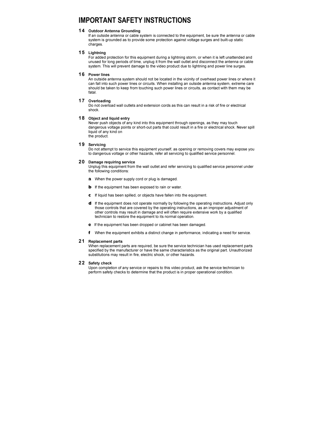 Motorola DCT6200, DCT6208 manual Important Safety Instructions 