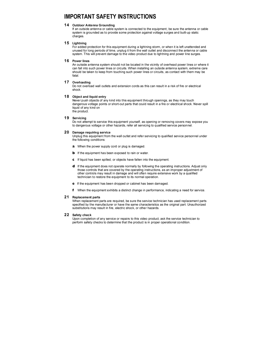 Motorola DCT6208, DCT6200 manual Important Safety Instructions 