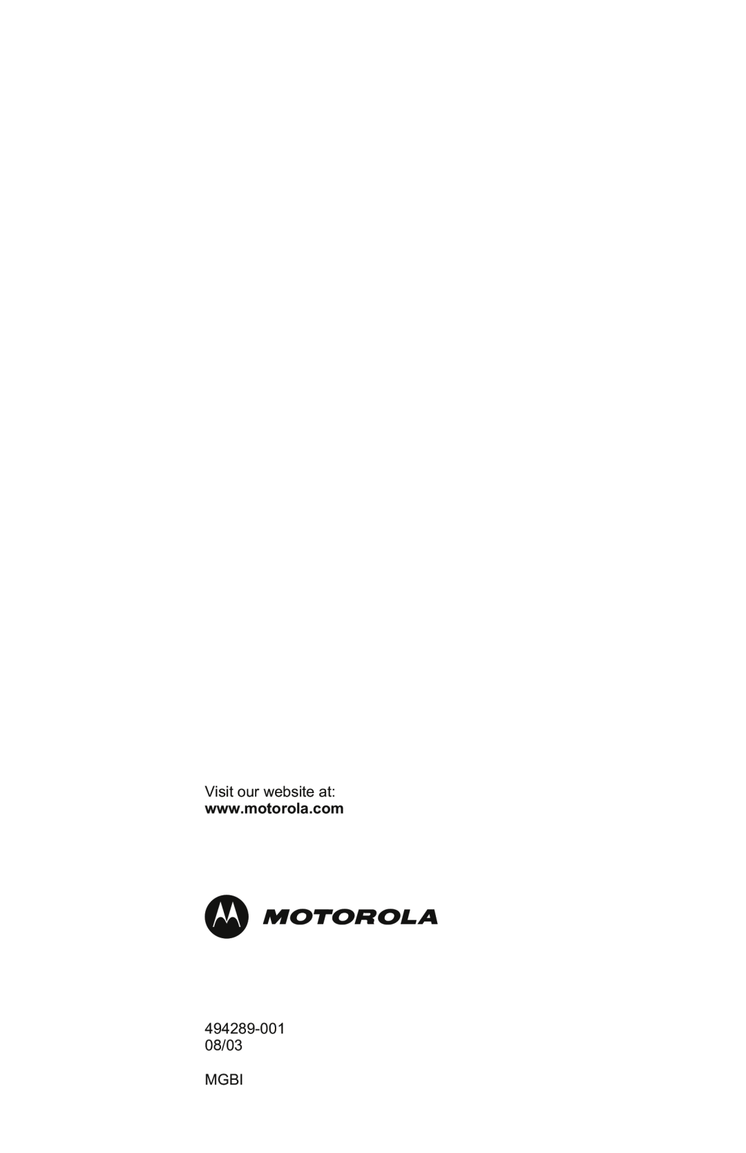 Motorola DCT6200, DCT6208 manual Visit our website at, 494289-001 08/03, Mgbi 