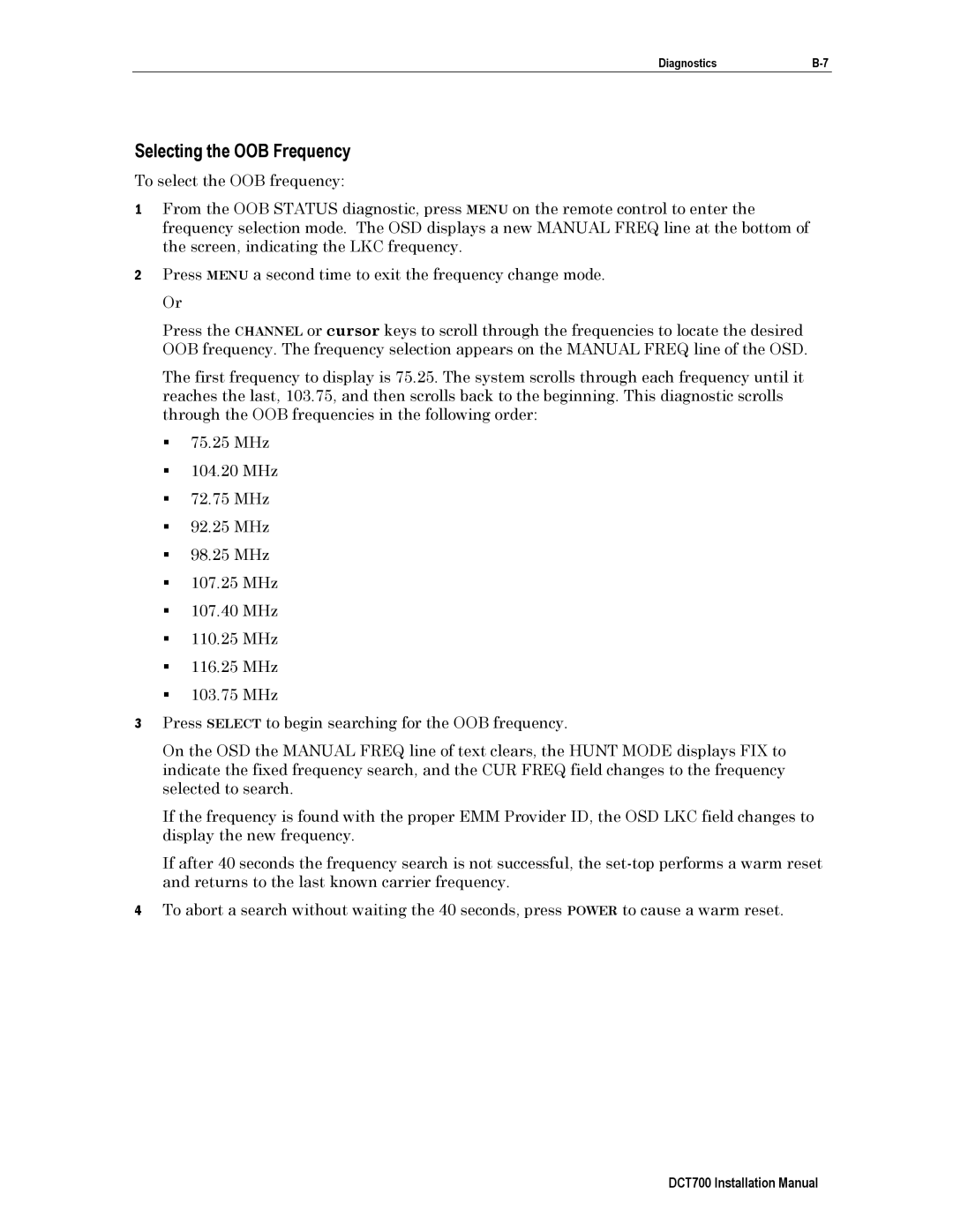 Motorola DTC700, DCT700 installation manual DiagnosticsB-7 