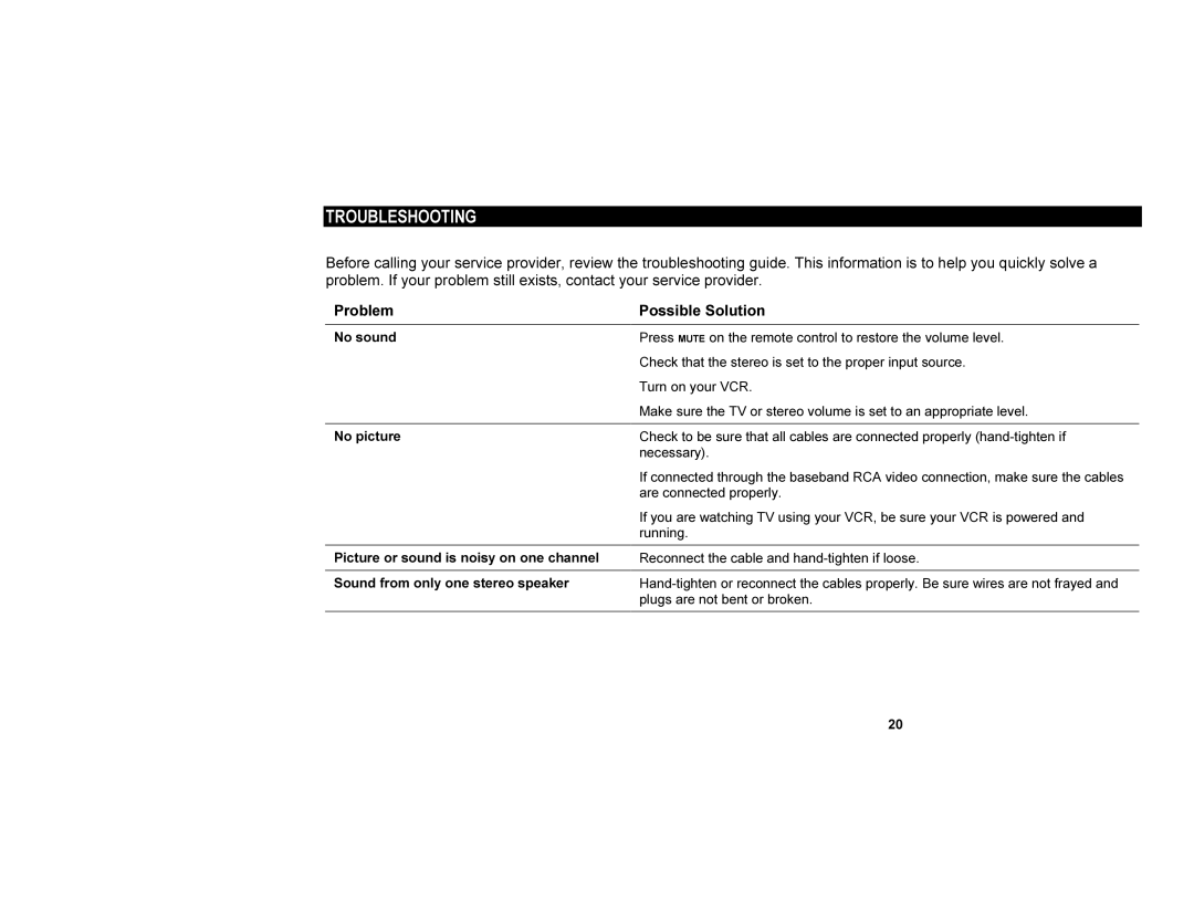 Motorola DCT700 manual Troubleshooting 