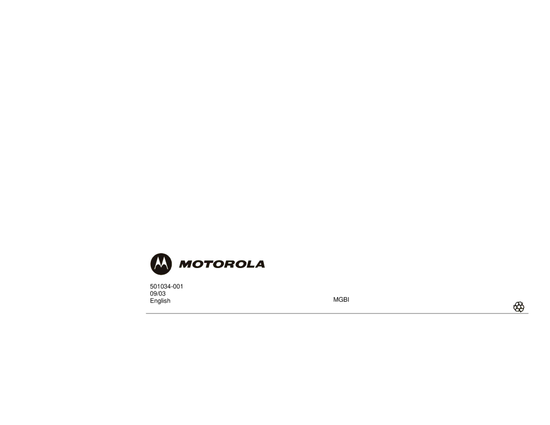 Motorola DCT700 manual 501034-001 09/03 English 