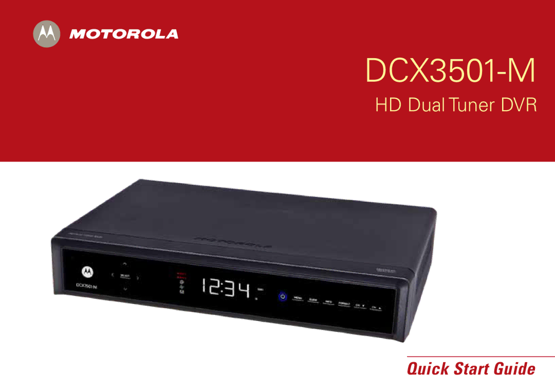 Motorola DCX3501-M quick start 