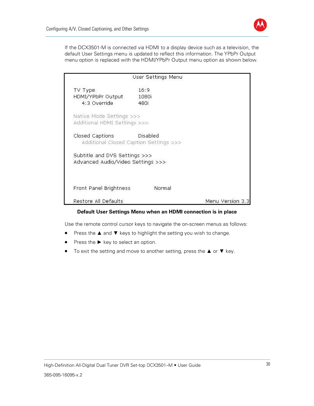 Motorola DCX3501M manual 