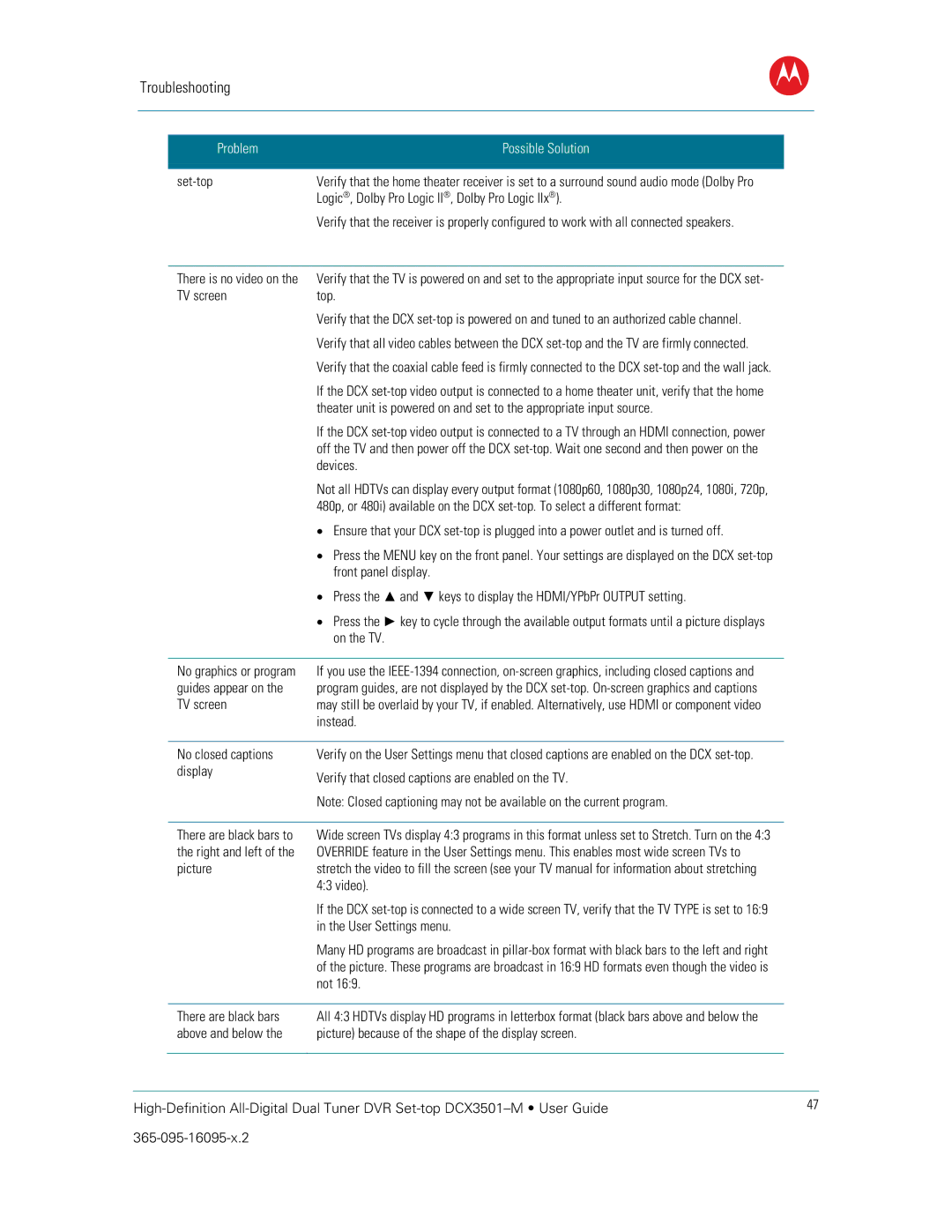 Motorola DCX3501M Set-top, Logic, Dolby Pro Logic II, Dolby Pro Logic, TV screen Top, Devices, On the TV, Picture, Video 