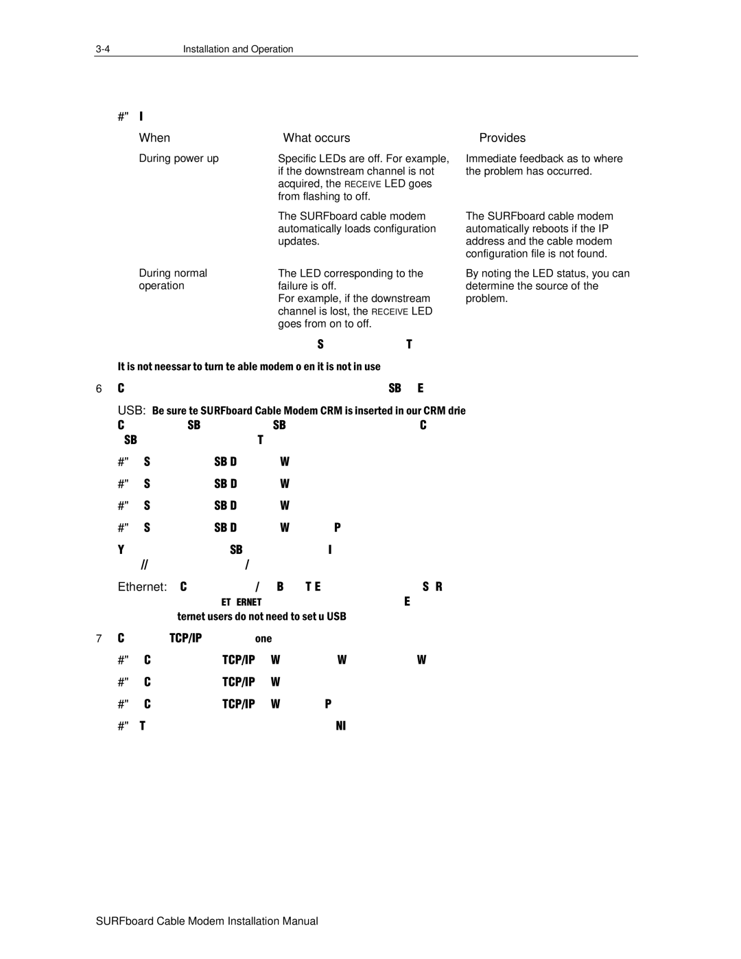 Motorola DHSB5100 installation manual When What occurs, Provides, During power up, During normal, Operation 