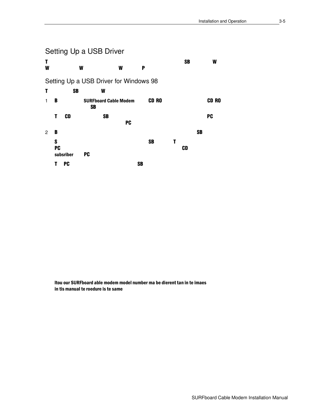 Motorola DHSB5100 installation manual Setting Up a USB Driver for Windows 