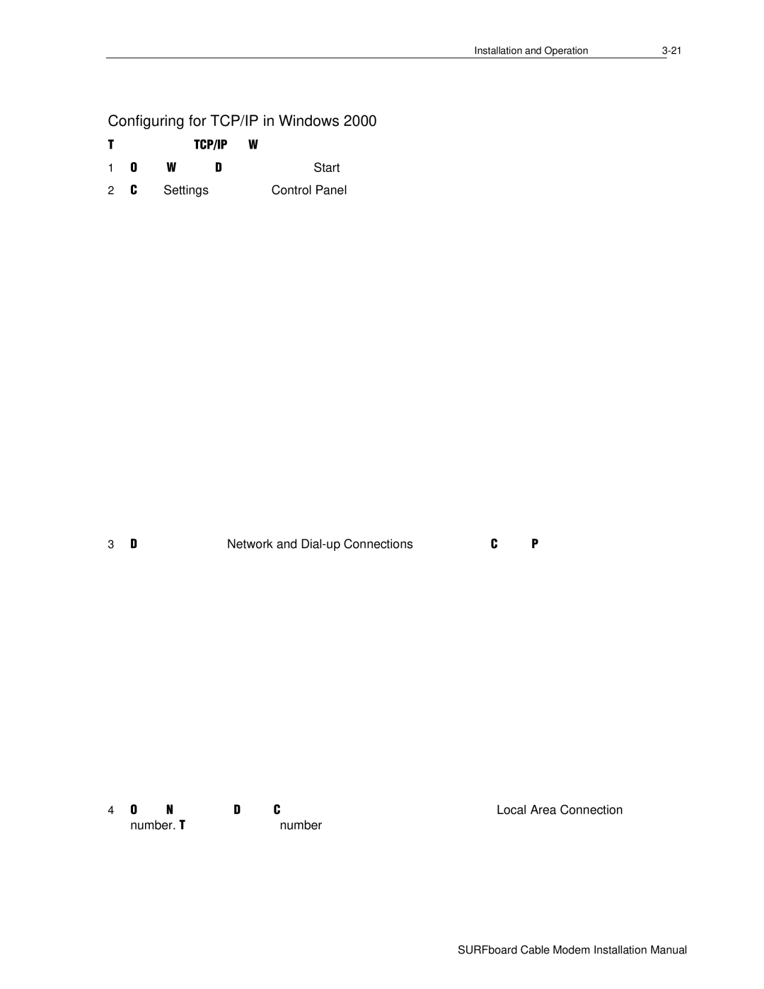 Motorola DHSB5100 installation manual Configuring for TCP/IP in Windows 