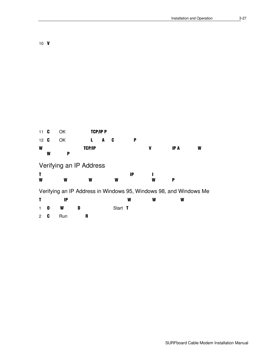 Motorola DHSB5100 installation manual Verifying an IP Address 