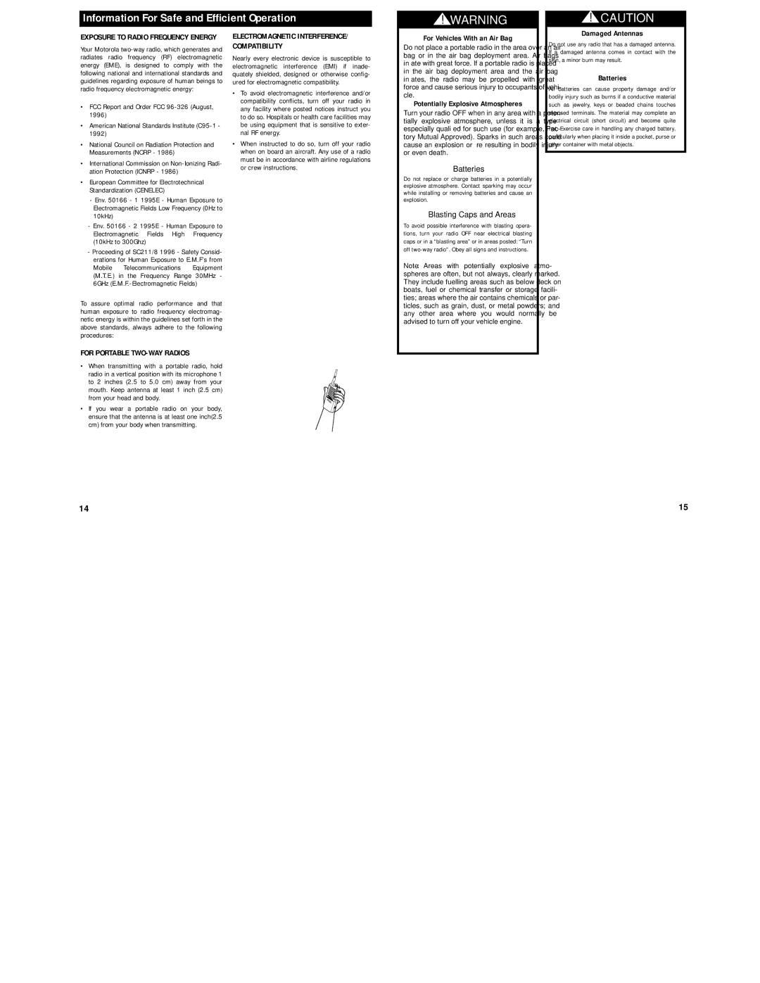 Motorola DPS specifications Information For Safe and Efﬁcient Operation 