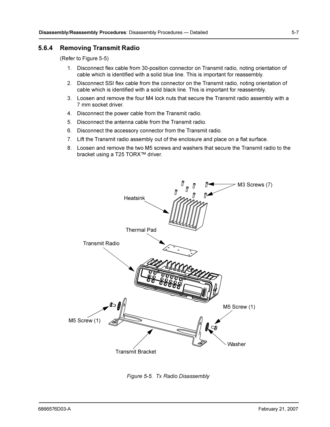 Motorola DR 3000 service manual Removing Transmit Radio, Tx Radio Disassembly 