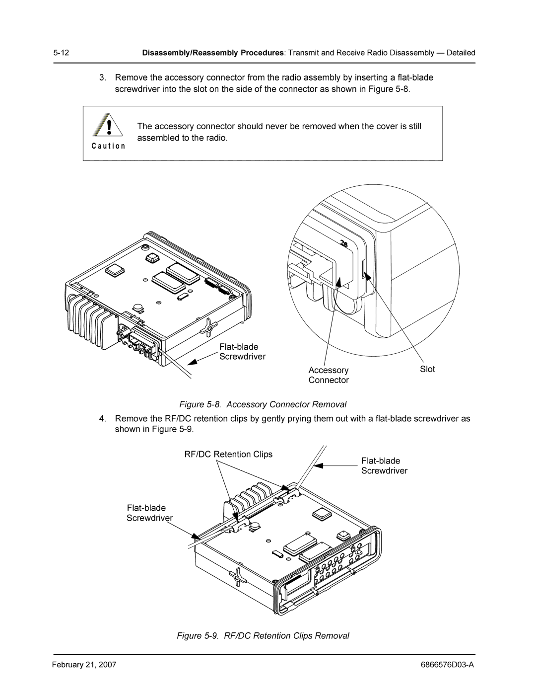 Motorola DR 3000 service manual RF/DC Retention Clips Removal 