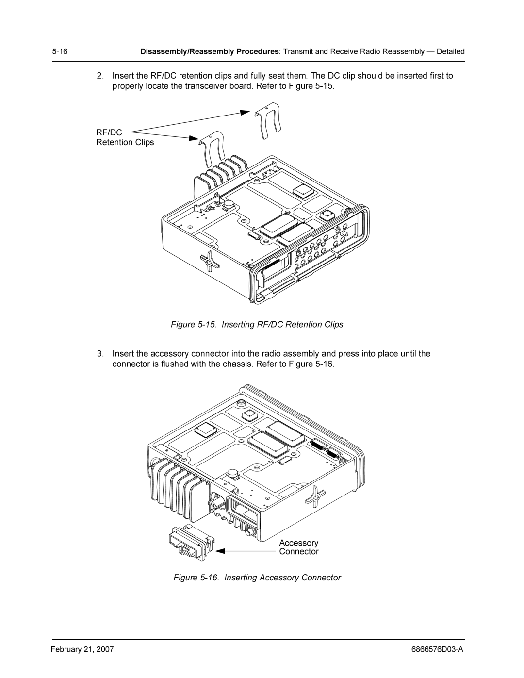 Motorola DR 3000 service manual Rf/Dc, Retention Clips 