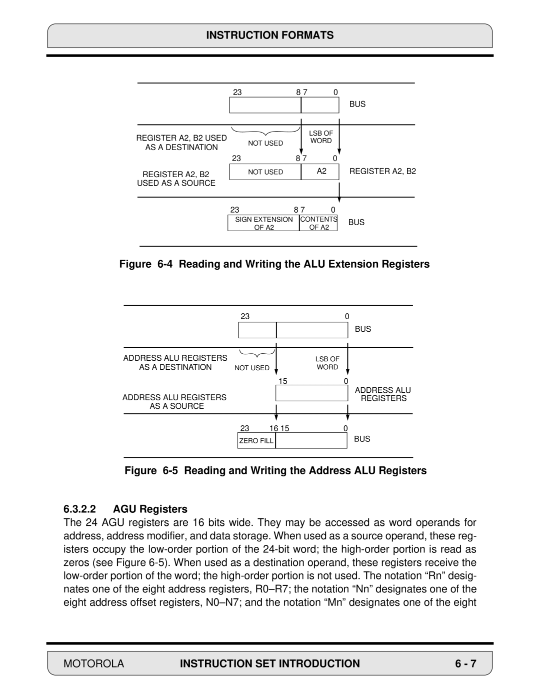 Motorola DSP56000, 24-Bit Digital Signal Processor manual Reading and Writing the ALU Extension Registers 