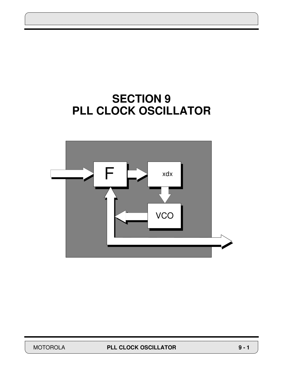 Motorola DSP56000, 24-Bit Digital Signal Processor manual Section PLL Clock Oscillator, Motorola PLL Clock Oscillator 