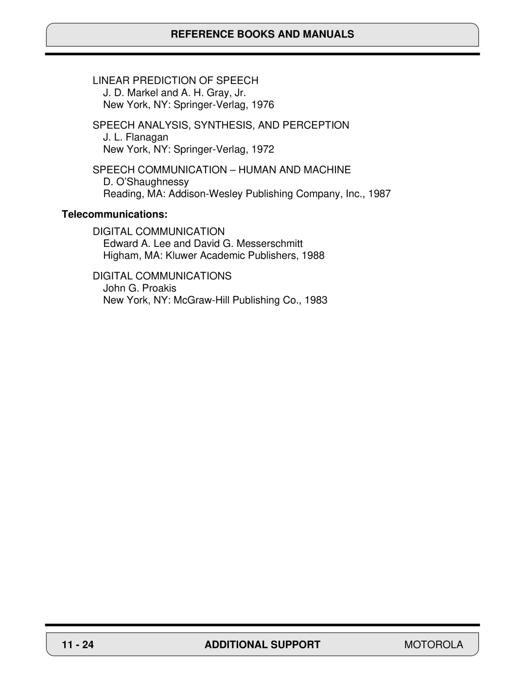 Motorola 24-Bit Digital Signal Processor, DSP56000 manual Telecommunications 