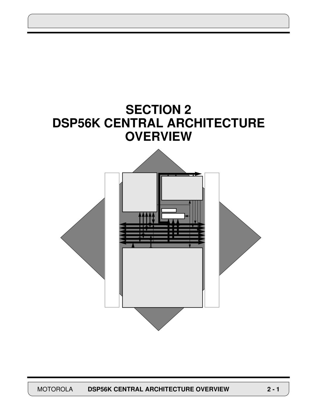 Motorola DSP56000 manual Section DSP56K Central Architecture Overview, Motorola DSP56K Central Architecture Overview 