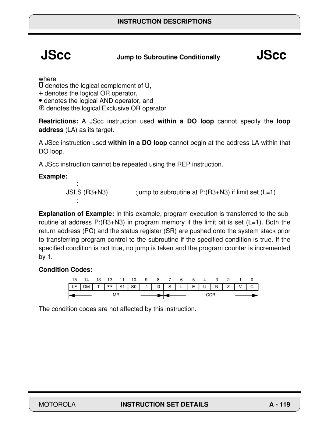 Motorola DSP56000, 24-Bit Digital Signal Processor manual Example 