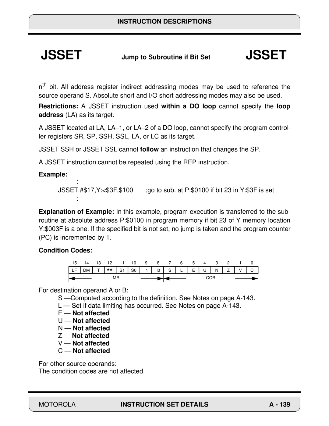 Motorola DSP56000, 24-Bit Digital Signal Processor manual Example 