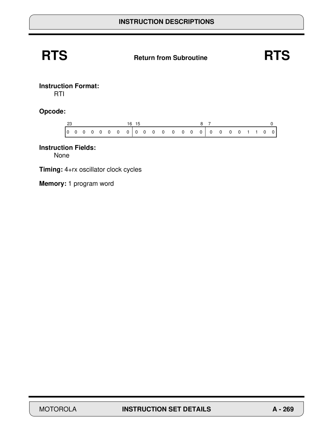 Motorola DSP56000, 24-Bit Digital Signal Processor manual Opcode 