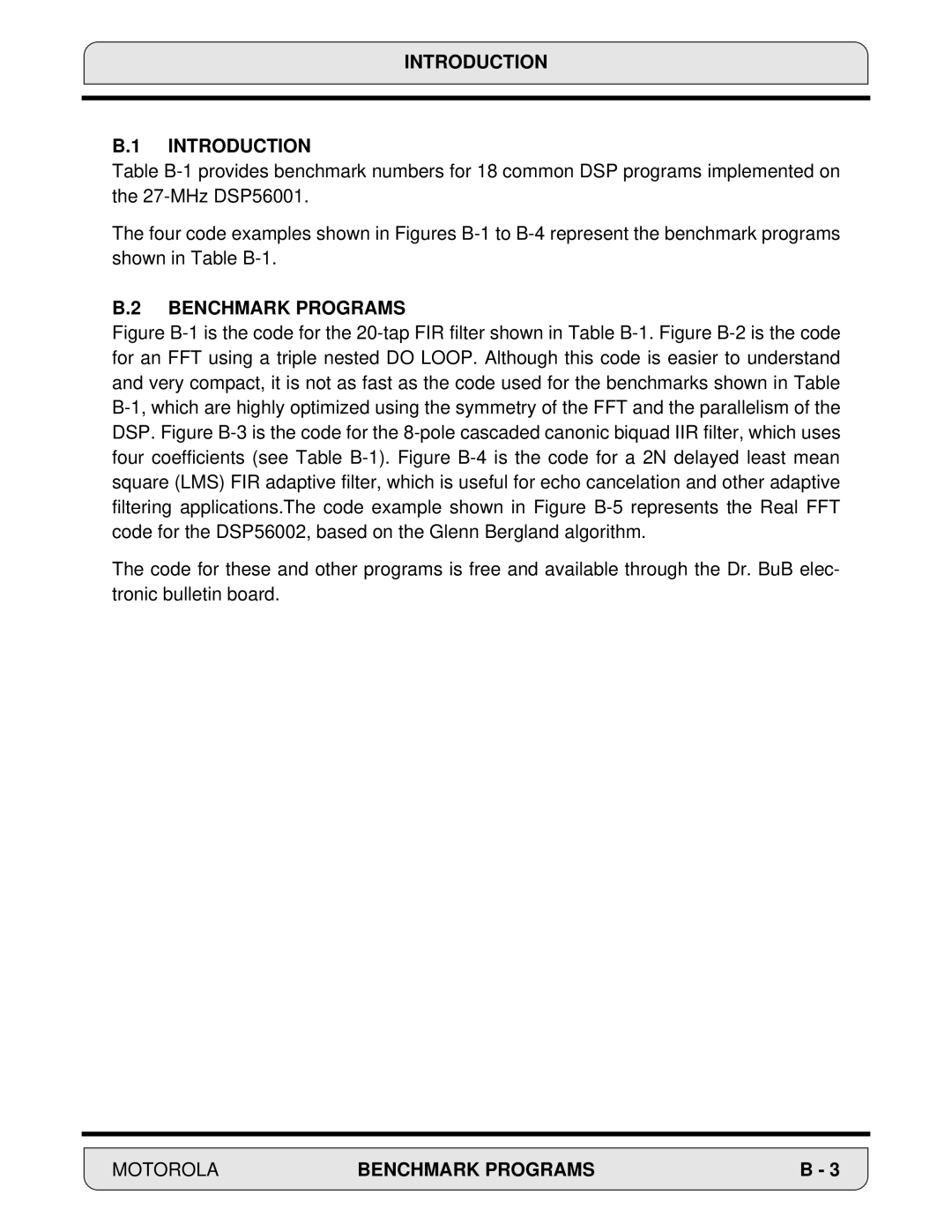 Motorola 24-Bit Digital Signal Processor, DSP56000 manual Introduction 