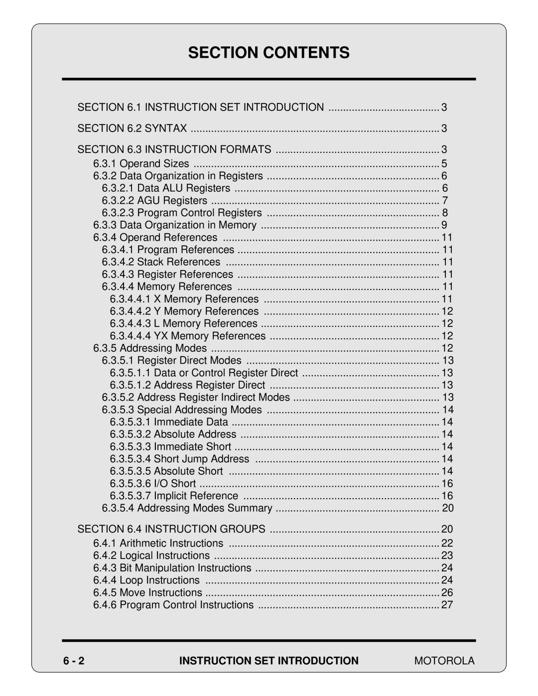 Motorola 24-Bit Digital Signal Processor manual Instruction SET Introduction Syntax Instruction Formats, Instruction Groups 